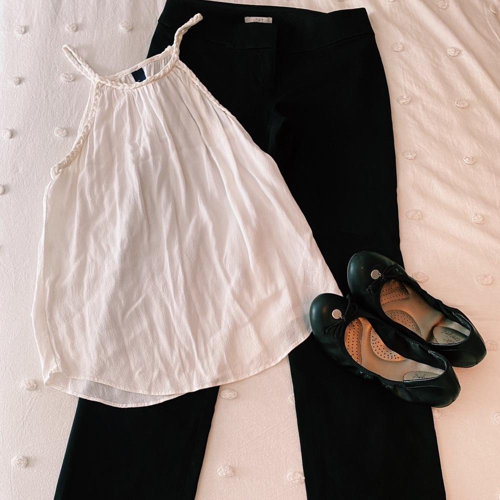 Gap cream braided tank top blouse